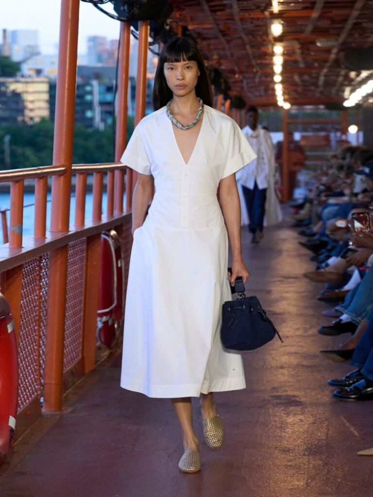 White The Runway Collection Slim Midi Shirt Dress  Women