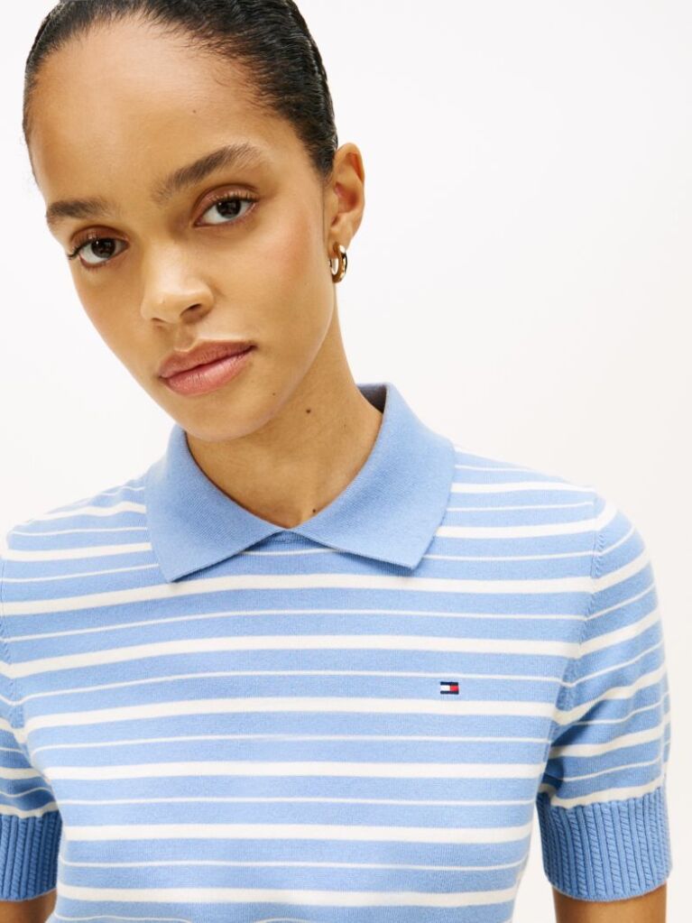Multi Short Sleeve Polo Jumper  Women
