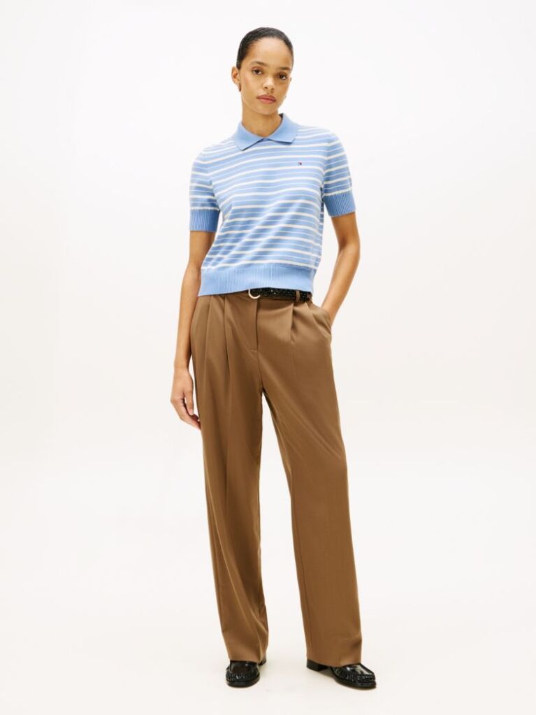 Multi Short Sleeve Polo Jumper  Women