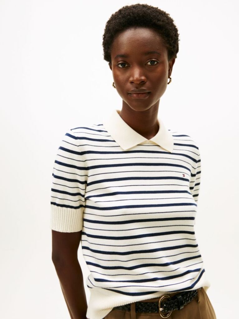 Multi Short Sleeve Polo Jumper  Women