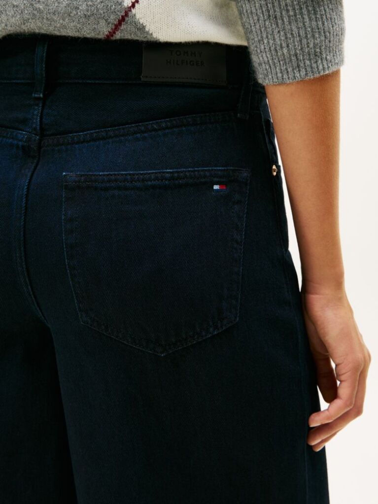 Blue 70s High Rise Wide Leg Blue Jeans  Women