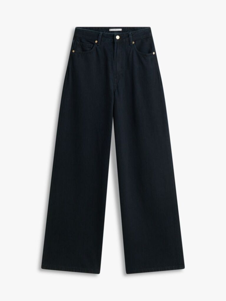 Blue 70s High Rise Wide Leg Blue Jeans  Women