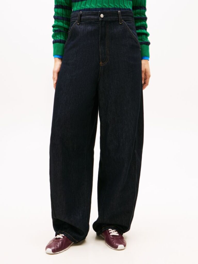 Blue High Rise Loose Balloon Leg Jeans  Women