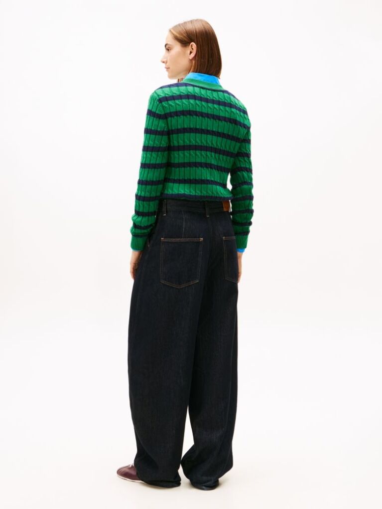 Blue High Rise Loose Balloon Leg Jeans  Women
