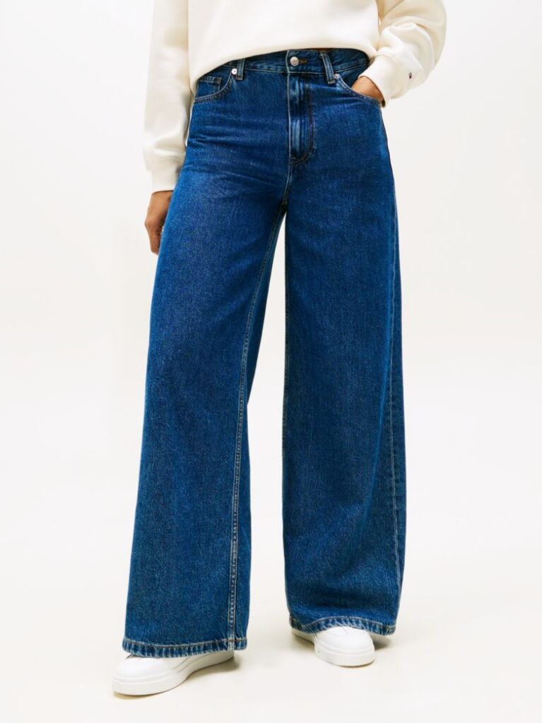 Blue 70s High Rise Wide Leg Jeans  Women