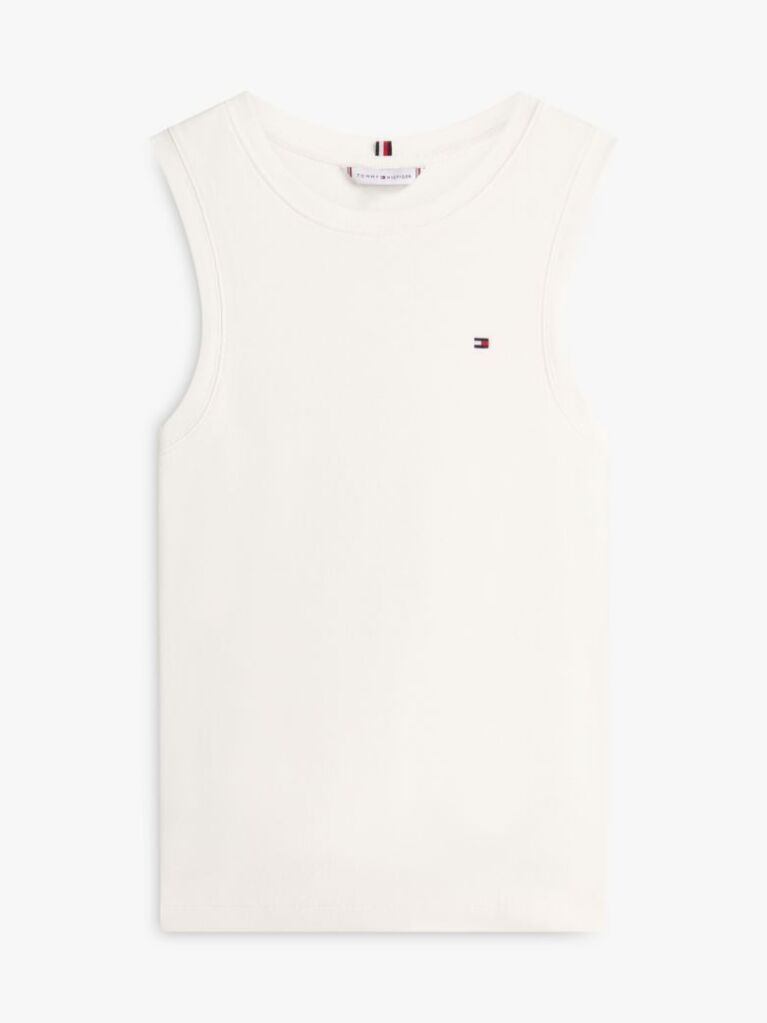 Beige Slim Crew Neck Tank Top  Women