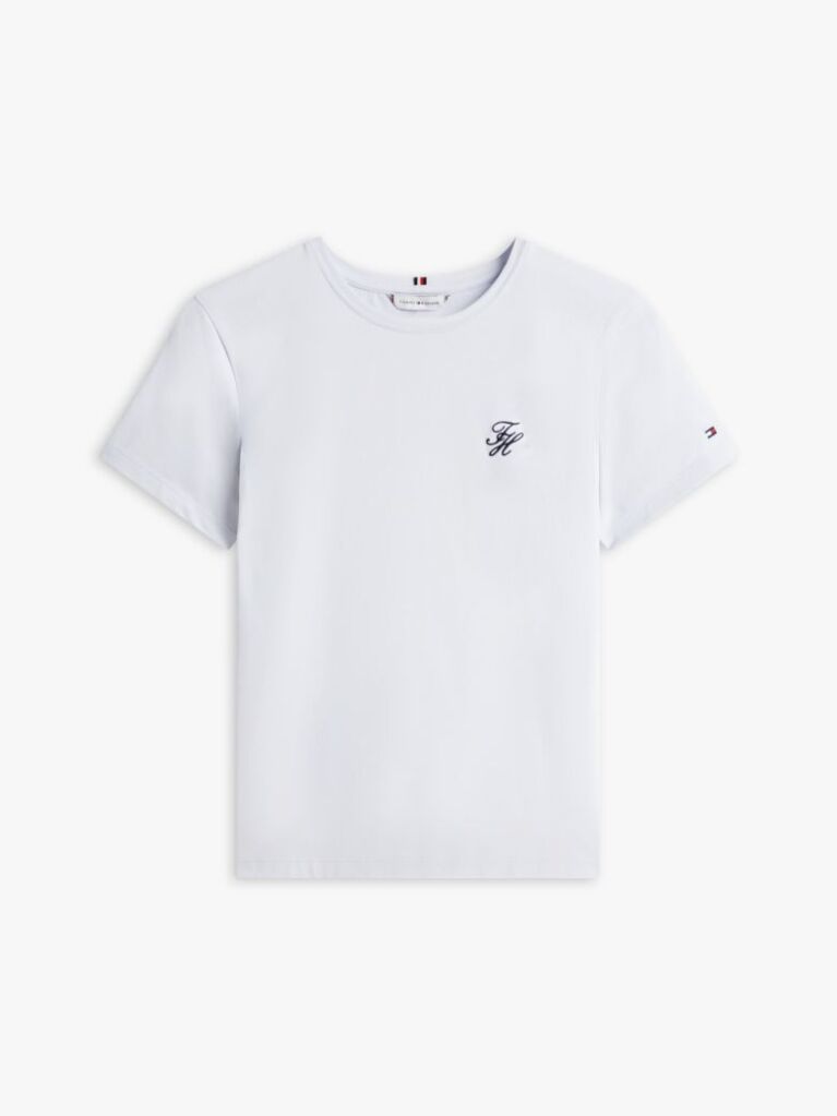 Blue Logo Embroidery Jersey Crew Neck T-Shirt  Women
