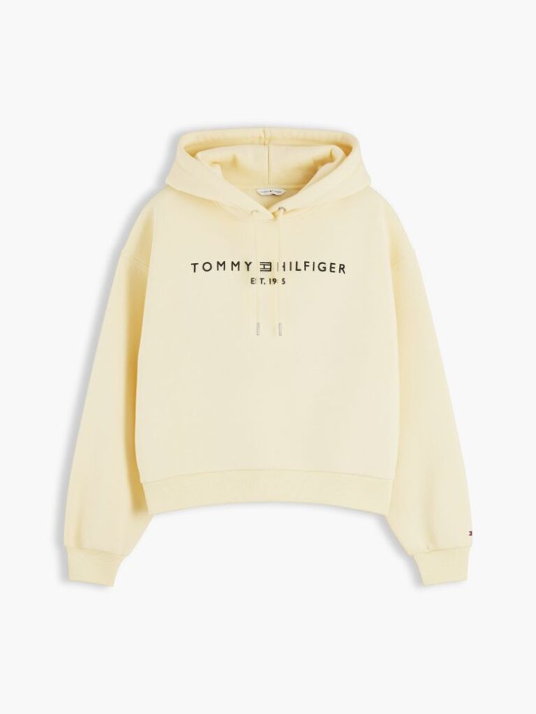 Yellow Flex Fleece Logo Embroidery Relaxed Hoody  Women