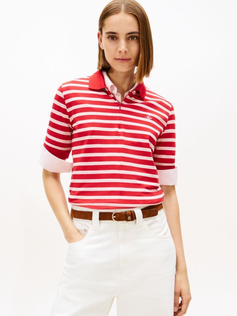 Multi Regular Fit Pique Zip Polo Shirt  Women