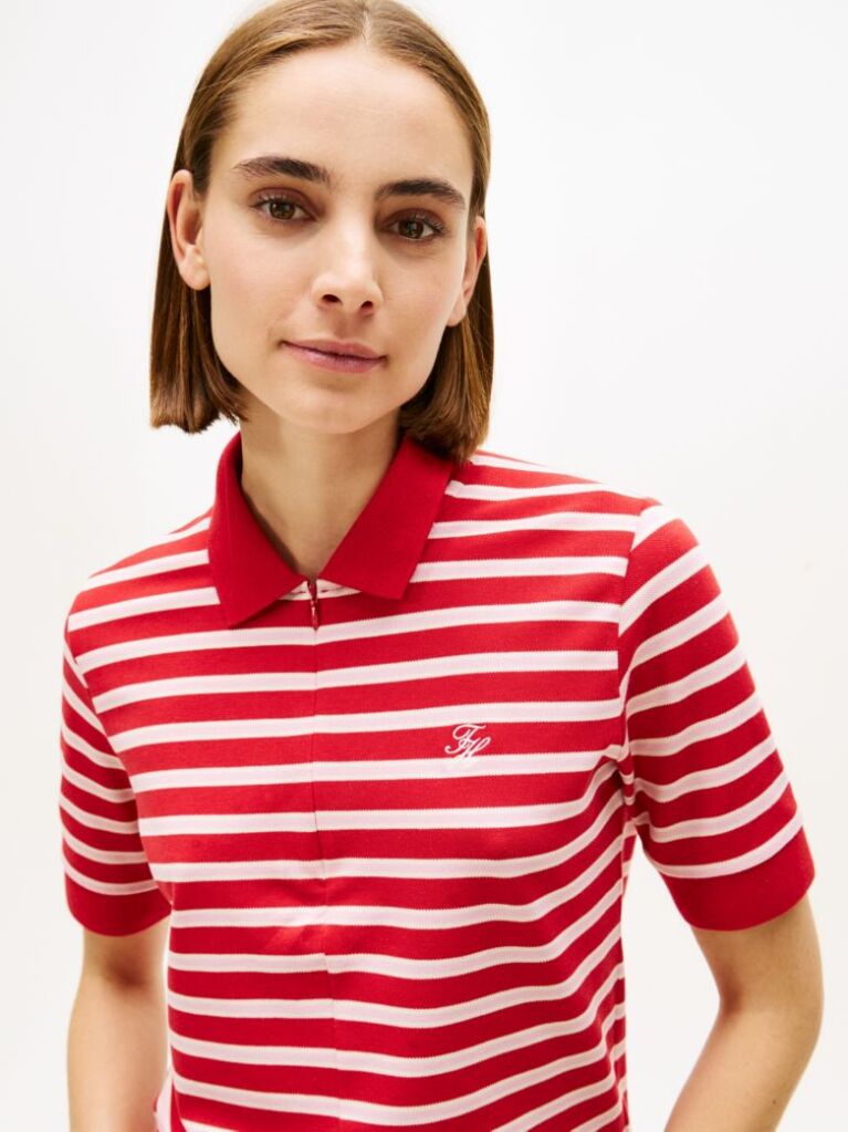 Multi Regular Fit Pique Zip Polo Shirt  Women