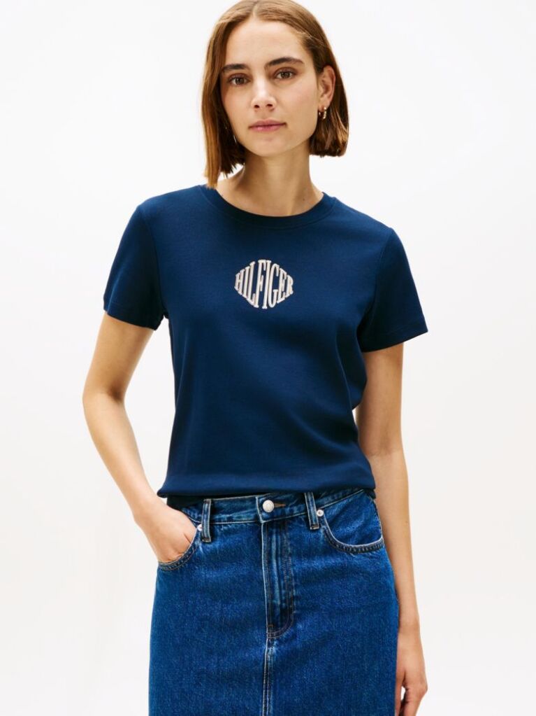 Blue Logo Crew Neck T-Shirt  Women