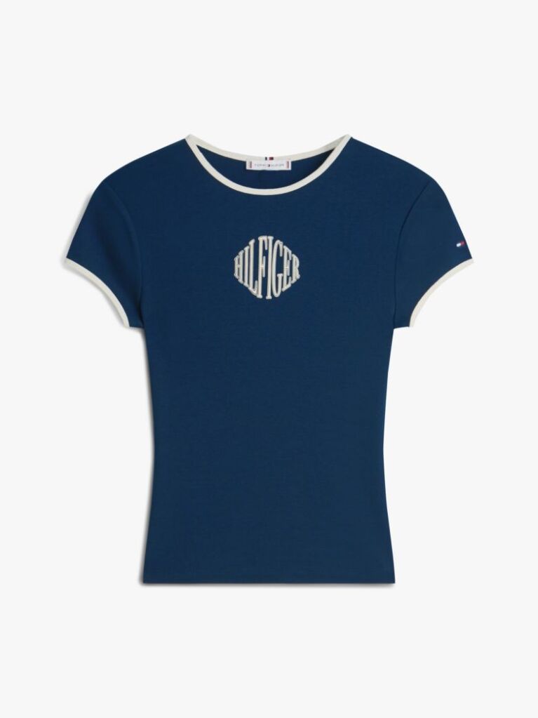Blue Logo Slim Ringer T-Shirt  Women