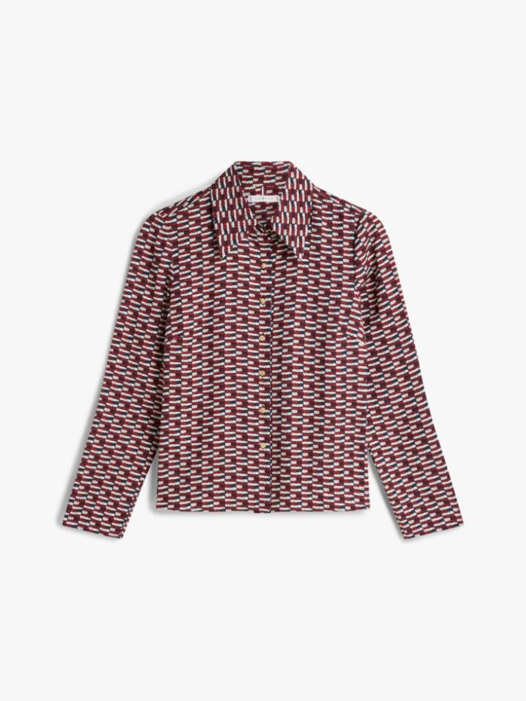 Blue Long Sleeve Twill Shirt  Women