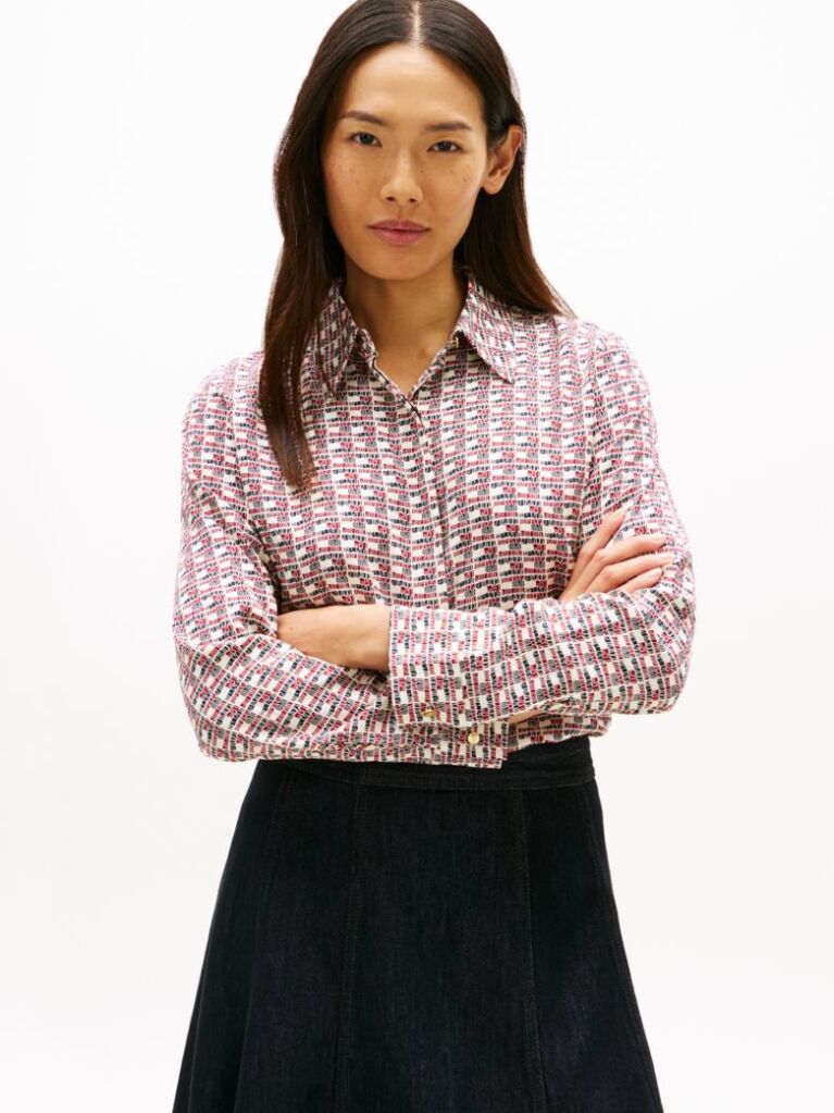 Multi Regular Fit Concealed Placket Twill Shirt  Women