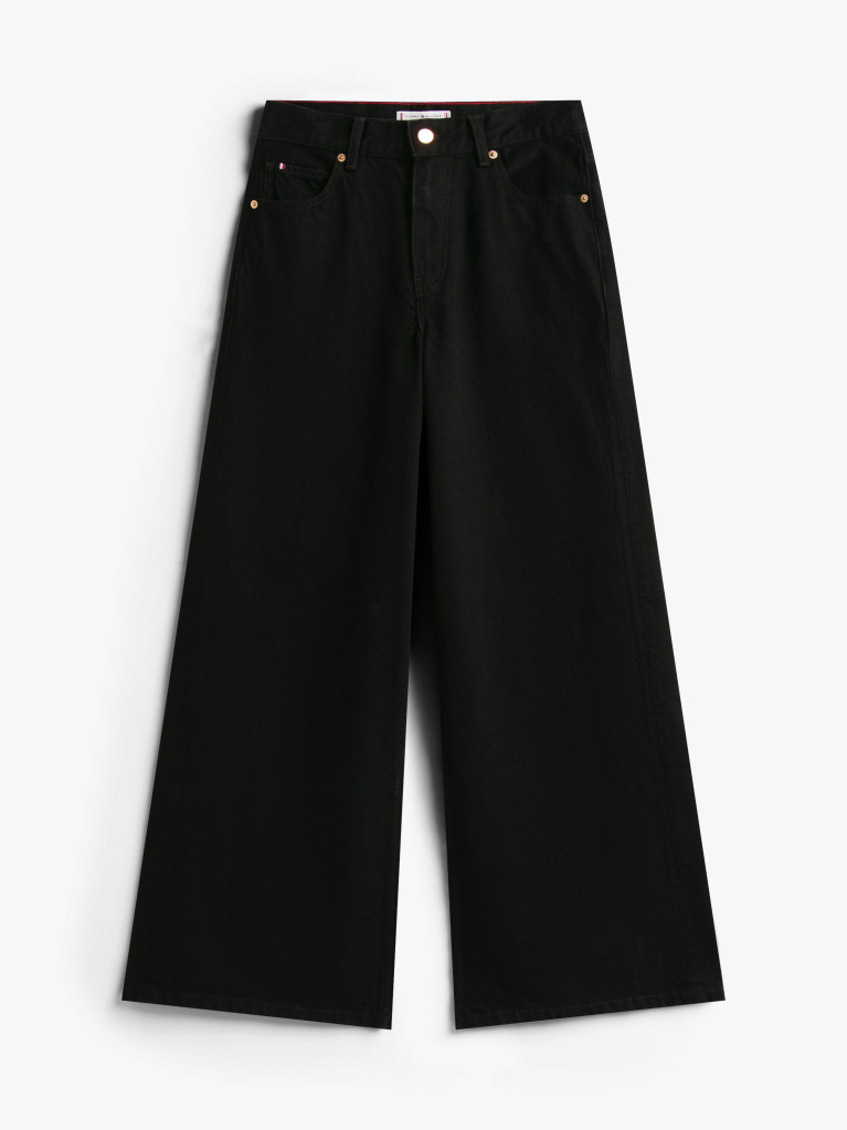 Black 70s High Rise Wide Leg Black Jeans  Women