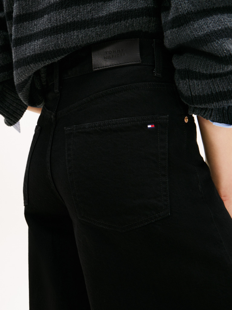 Black 70s High Rise Wide Leg Black Jeans  Women