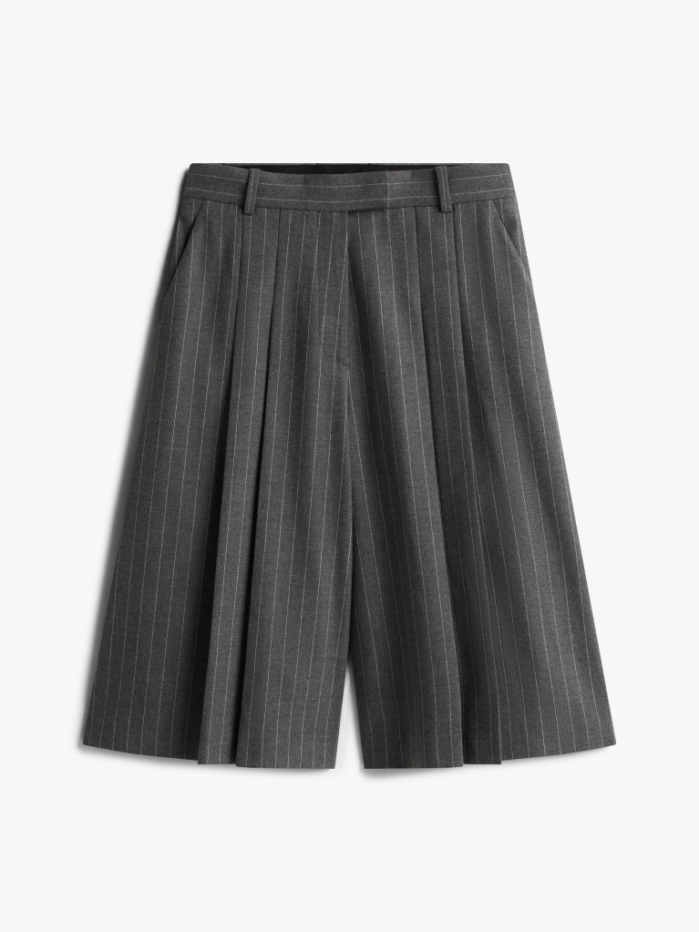 Γκρι Ριγέ Oversized Παντελόνι Culotte  Γυναίκες