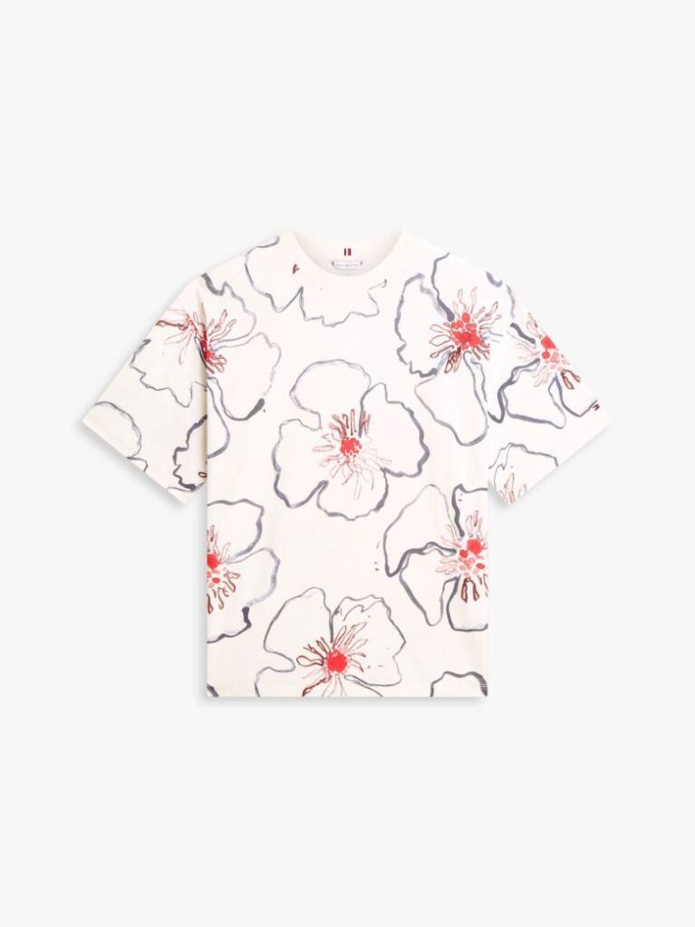 Multi Floral Graphic Relaxed Oversized T-Shirt  Women