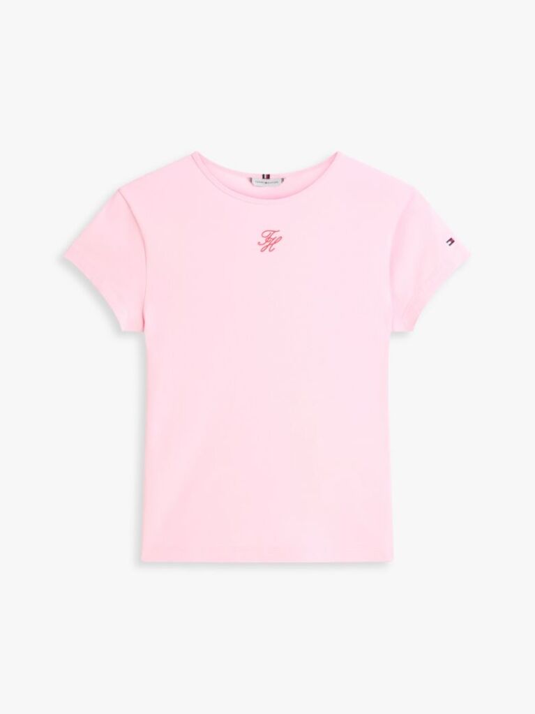 Ροζ Slim Βαμβακερό T-Shirt Με Λογότυπο  Γυναίκες