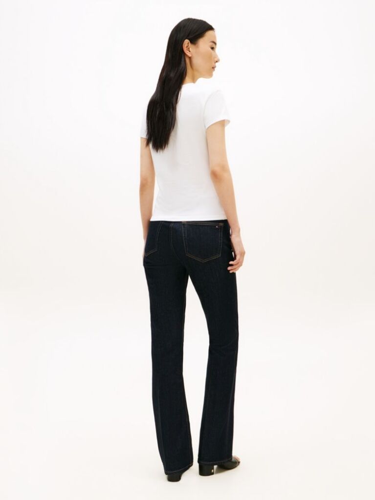 White Textured Logo Slim Jersey T-Shirt  Women