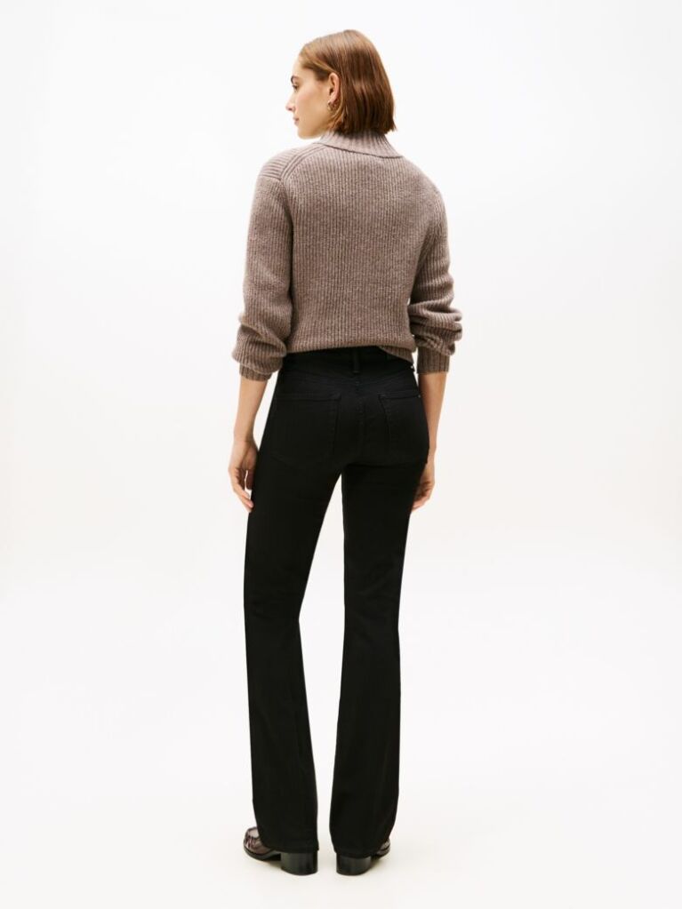 Black Mid Rise Bootcut Black Jeans  Women