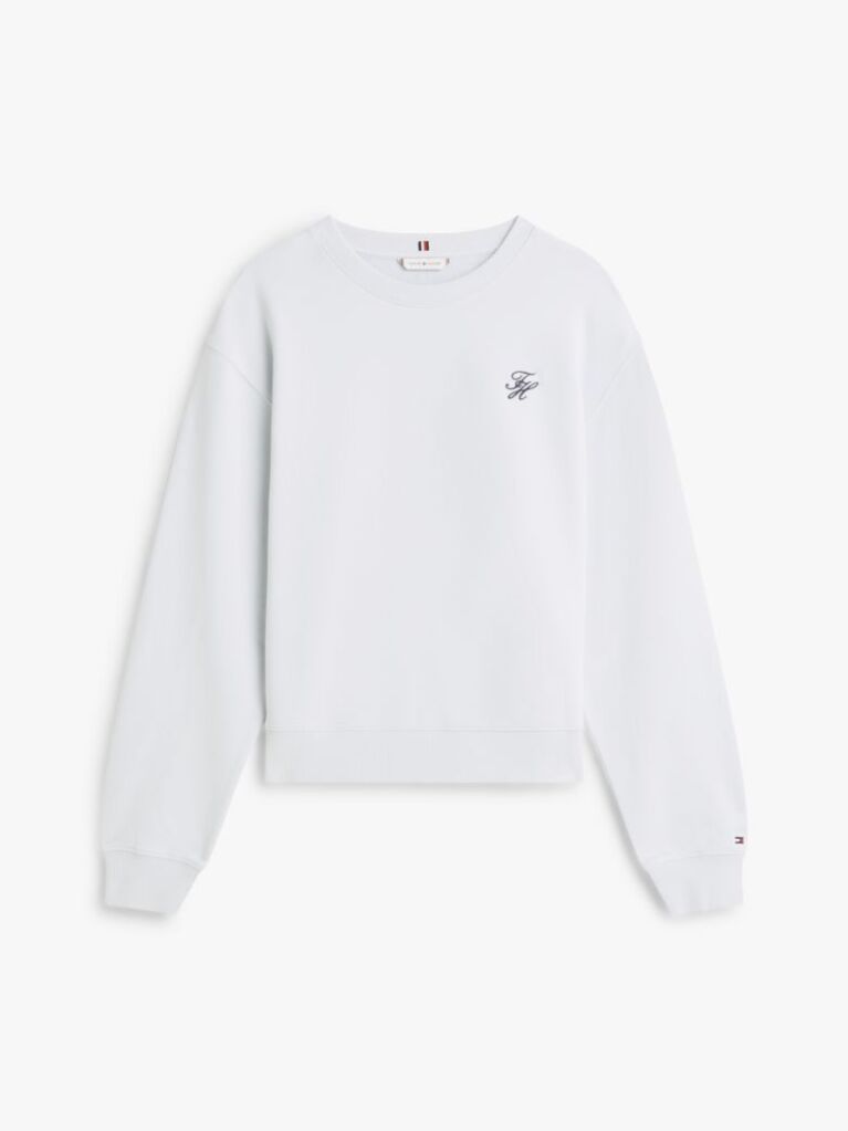 Blue Logo Embroidery Terry Sweatshirt  Women