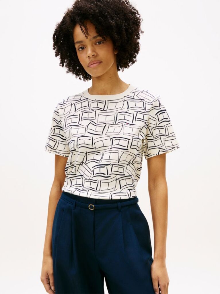 Multi Boxy T-Shirt Με Πλέξη Interlock  Γυναίκες