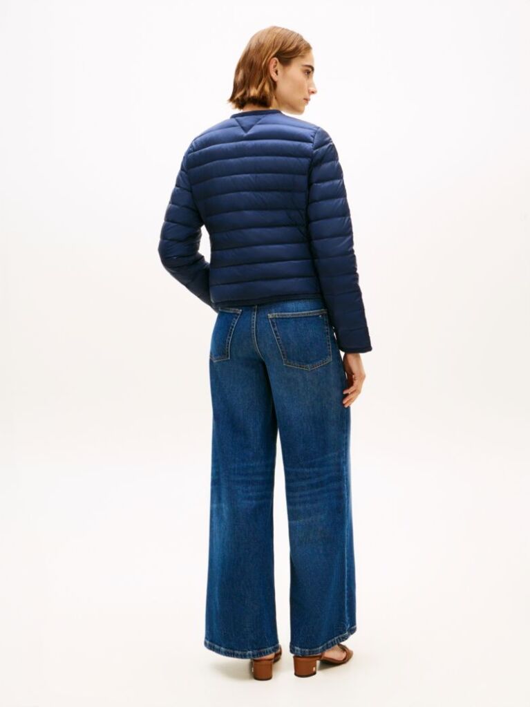 Blue Water Repellent Lightweight Down Slim Jacket  Women