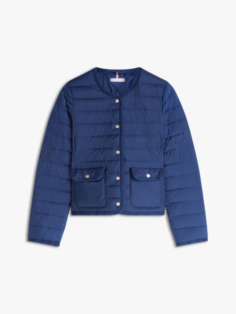 Blue Water Repellent Lightweight Down Slim Jacket  Women