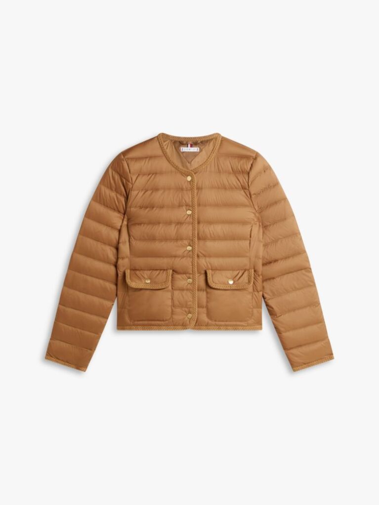 Brown Water Repellent Lightweight Down Slim Jacket  Women