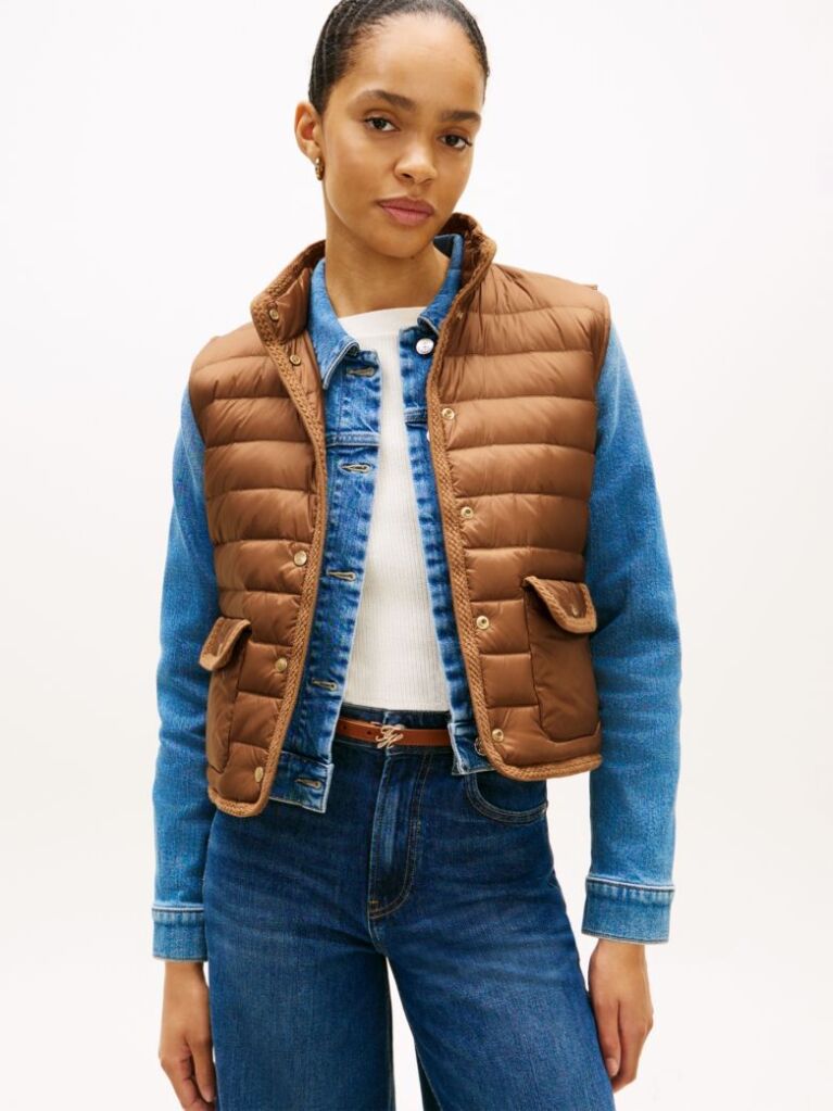 Brown Lightweight Down Slim Gilet  Women