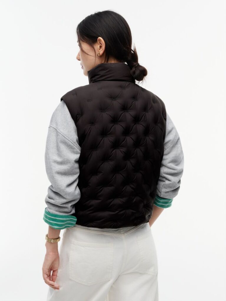 Black Flag Down Lightweight Quilted Gilet  Women