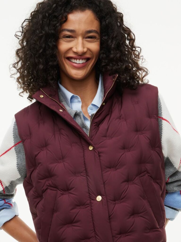 Red Flag Down Lightweight Quilted Gilet  Women