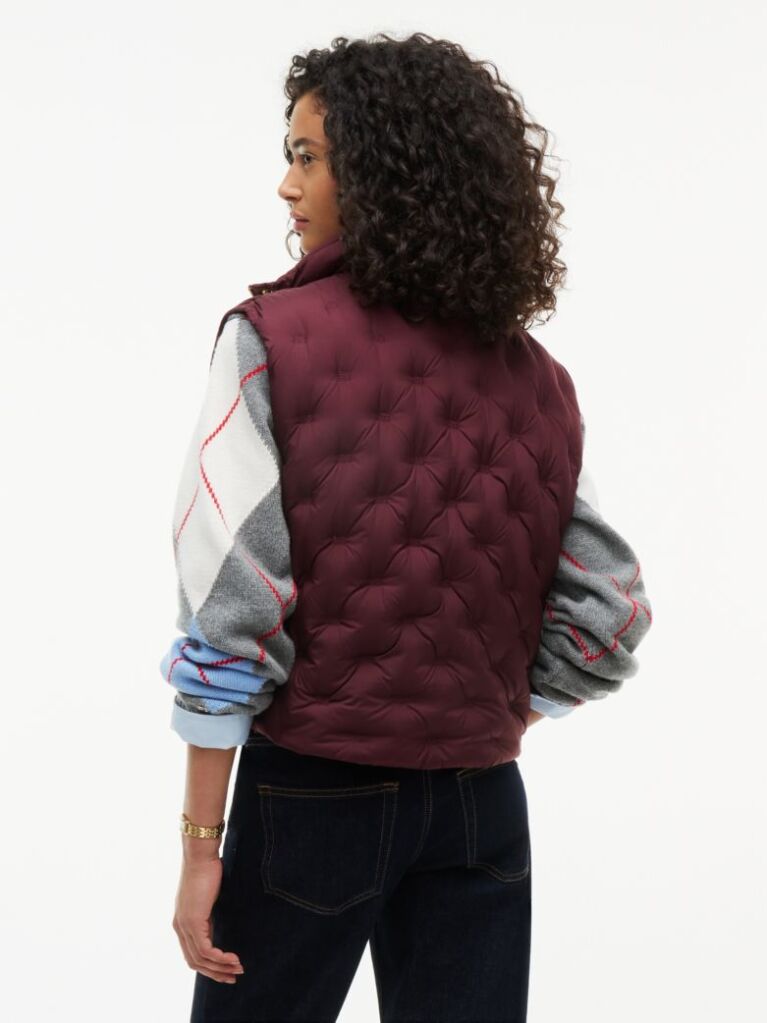 Red Flag Down Lightweight Quilted Gilet  Women