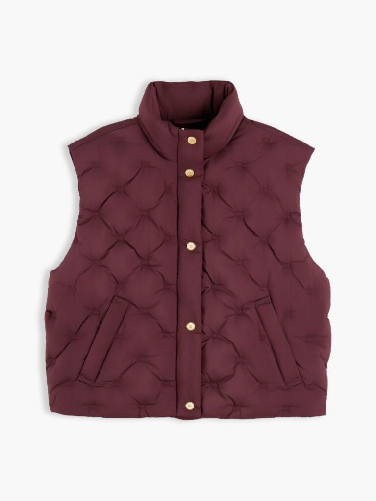 Red Flag Down Lightweight Quilted Gilet  Women