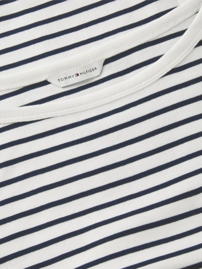 Multi Slim Boat Neck Three-Quarter Sleeve T-Shirt  Women