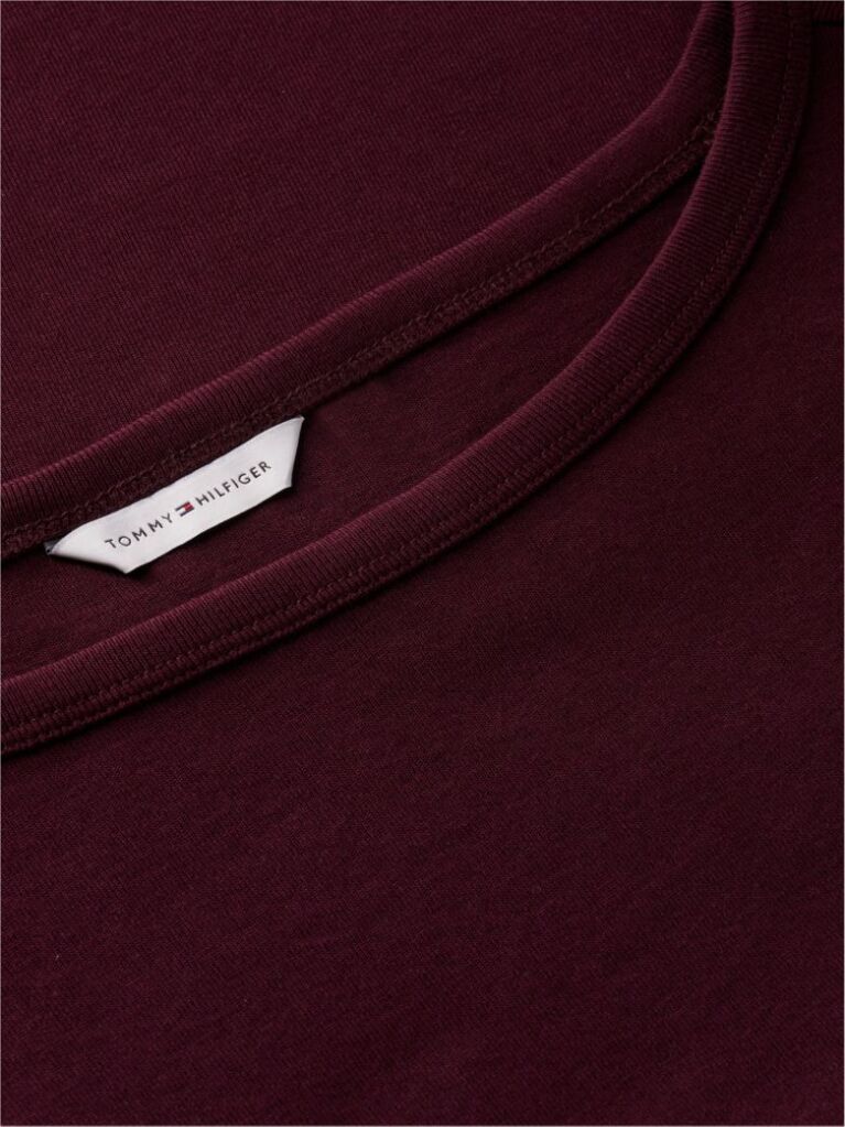 Red Slim Boat Neck Three-Quarter Sleeve T-Shirt  Women