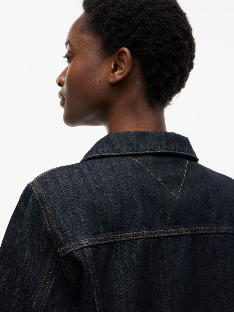 Blue Gold-Tone Button Denim Jacket  Women