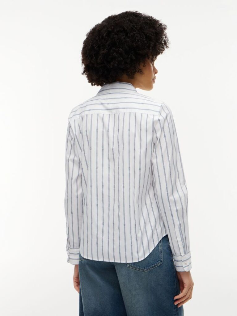 Multi Regular Fit Flag Embroidery Poplin Shirt  Women