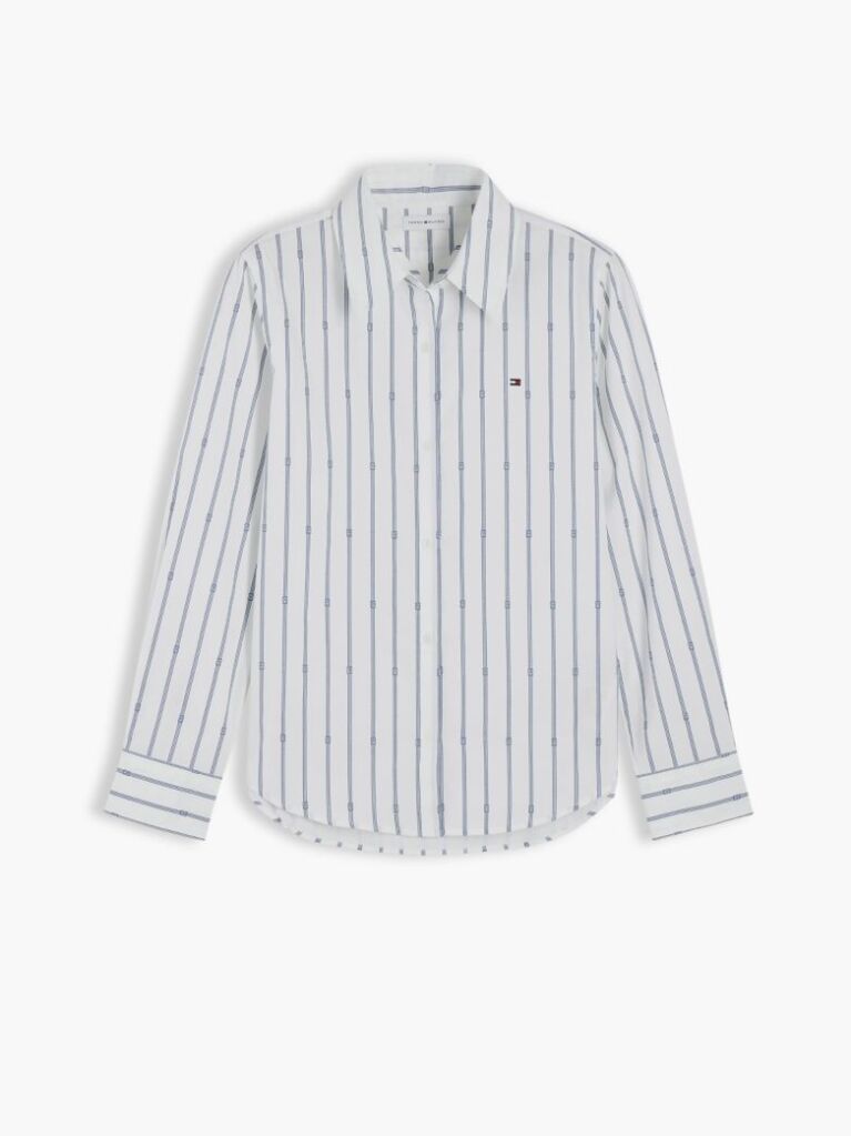 Multi Regular Fit Flag Embroidery Poplin Shirt  Women