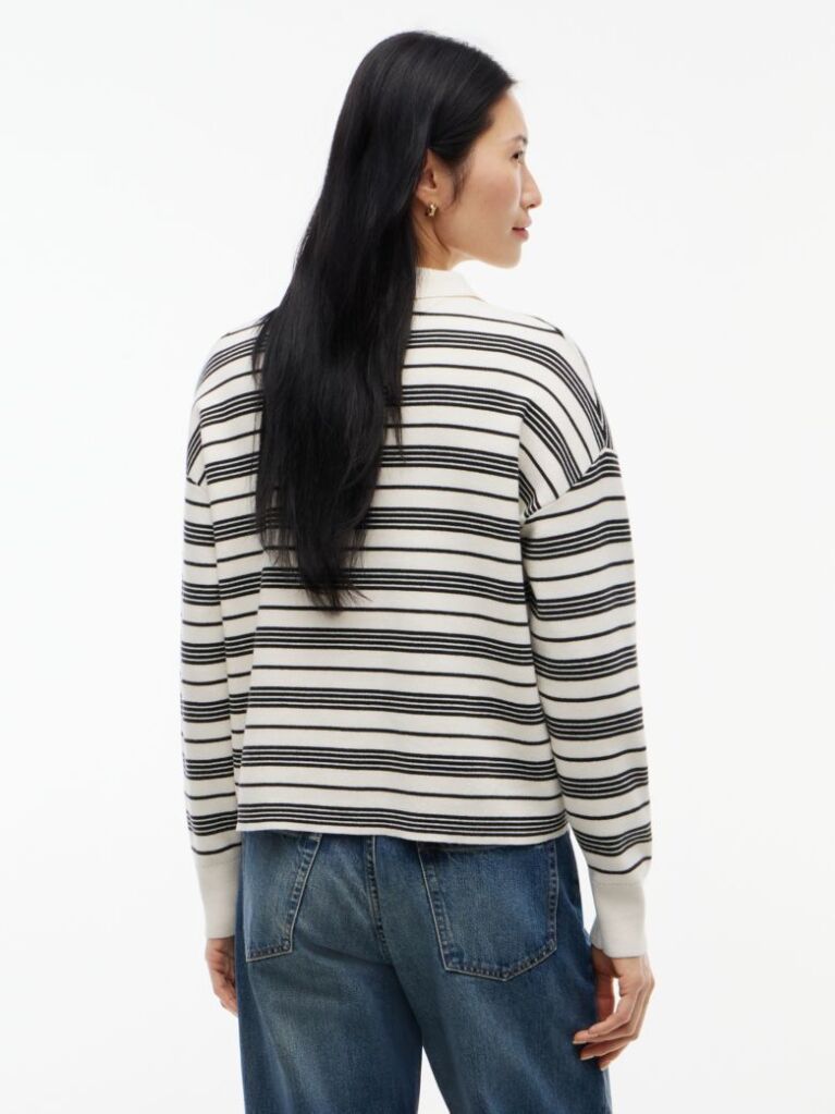 Multi Premium Knit Gold-Tone Button Polo Jumper  Women