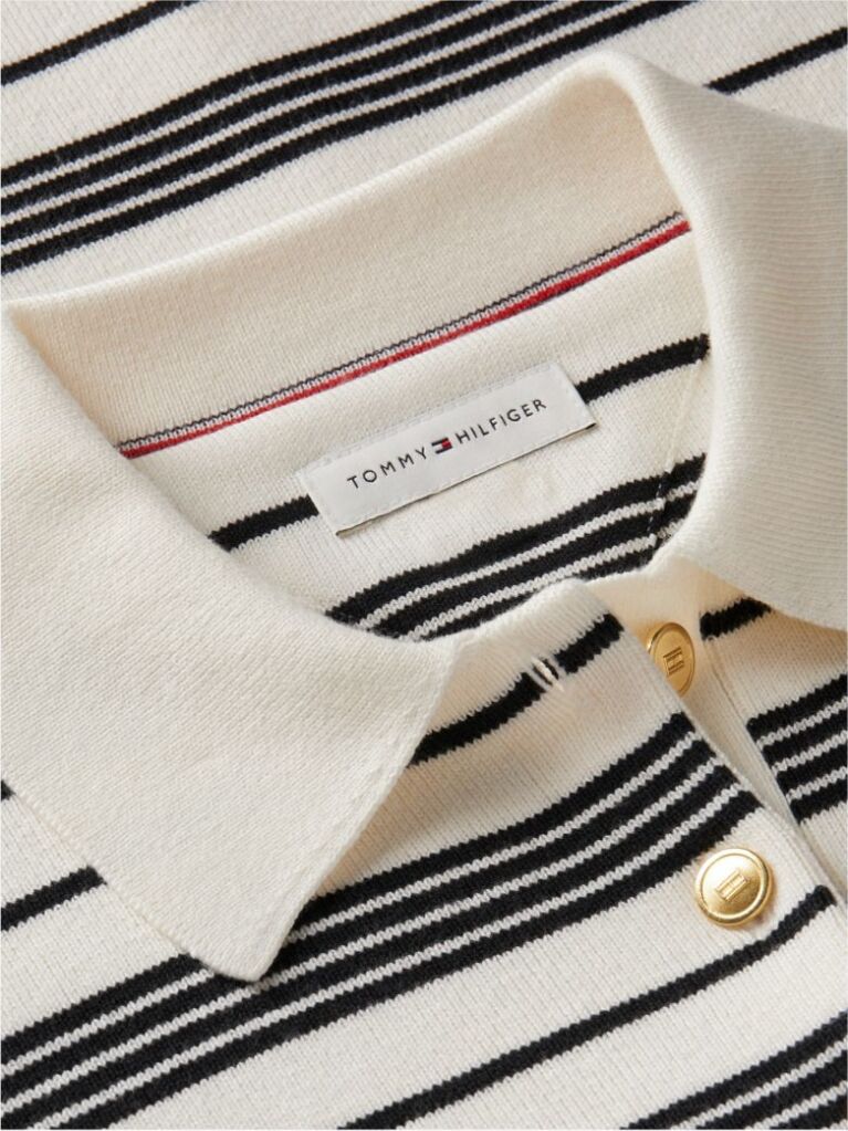 Multi Premium Knit Gold-Tone Button Polo Jumper  Women