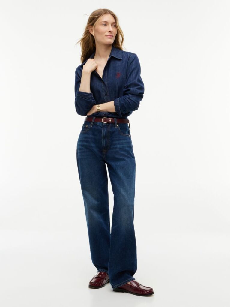 Blue Sarah High Rise Straight Faded Jeans  Women