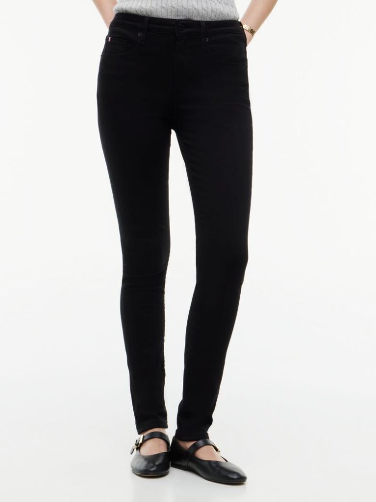 Black Como Mid Rise Skinny Black Jeans  Women
