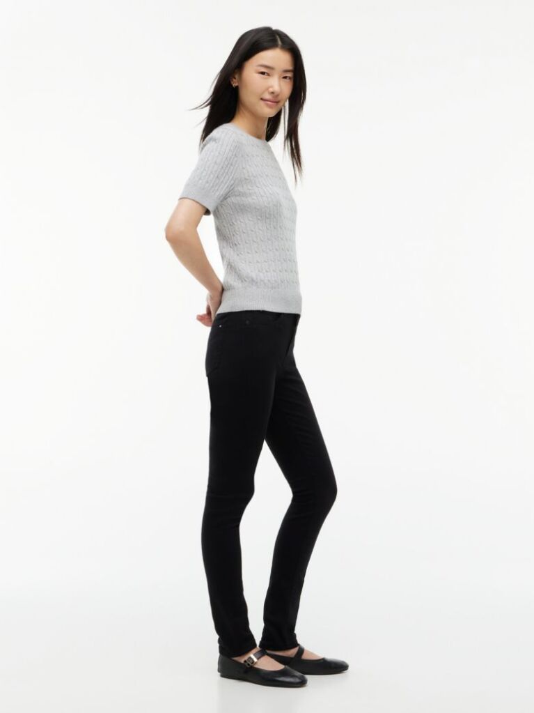Black Como Mid Rise Skinny Black Jeans  Women