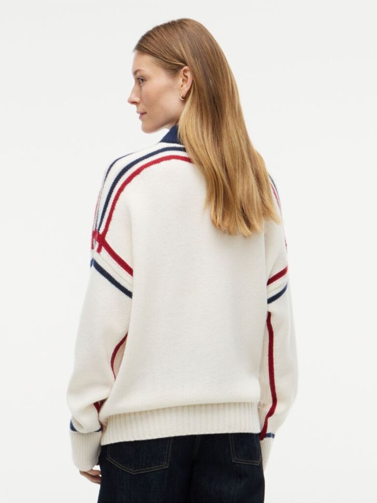 Beige Pure Wool Oversized Mock Neck Jumper  Women