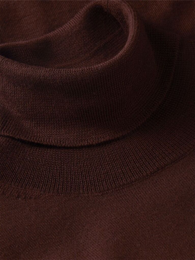 Brown Pure Wool Slim Turtleneck Jumper  Women