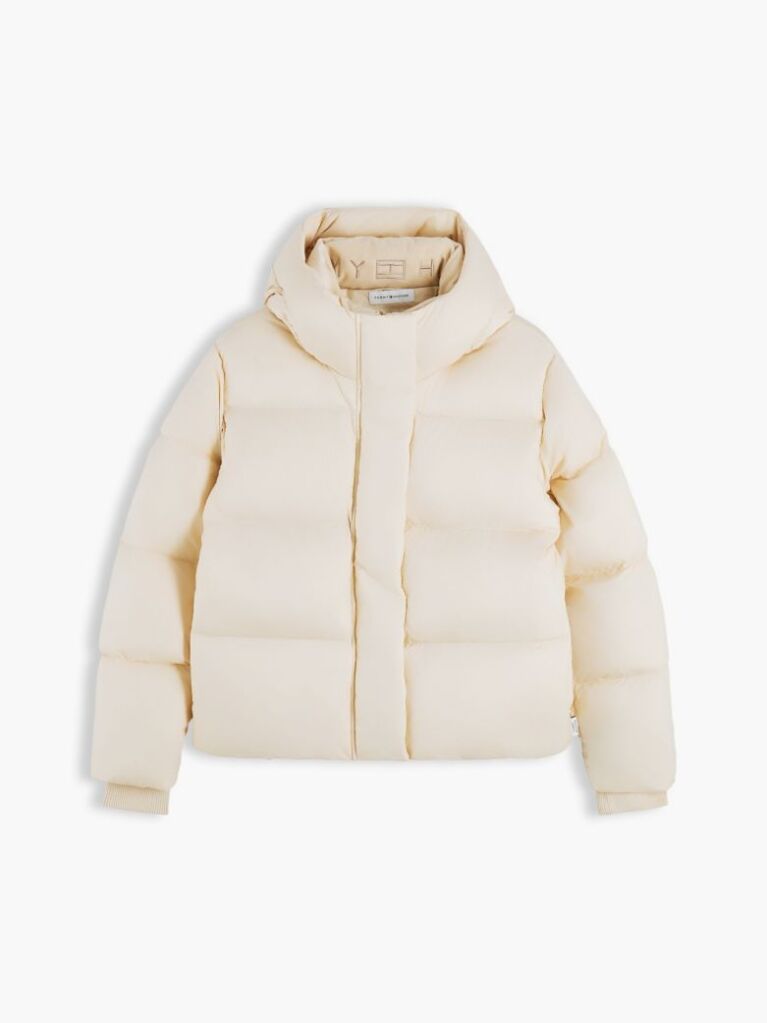 Beige Logo Embroidery Water Repellent Down Jacket  Women