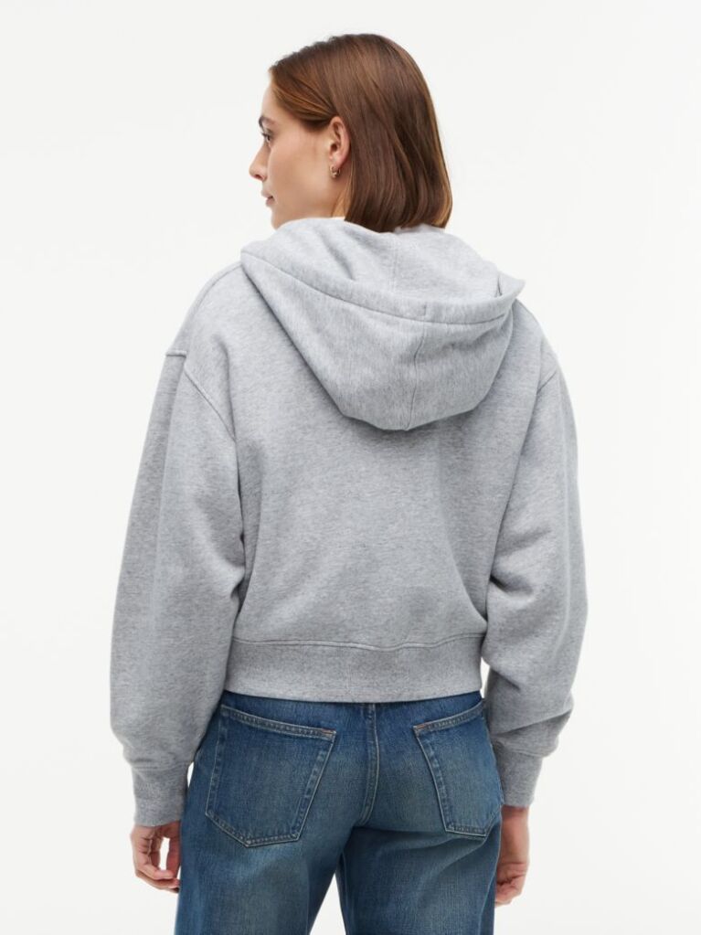 Grey Logo Zip-Thru Oversized Hoody  Women