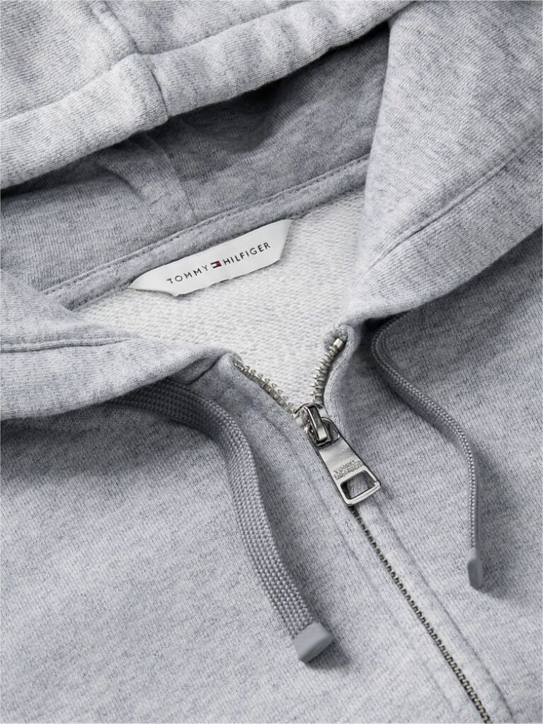 Grey Logo Zip-Thru Oversized Hoody  Women